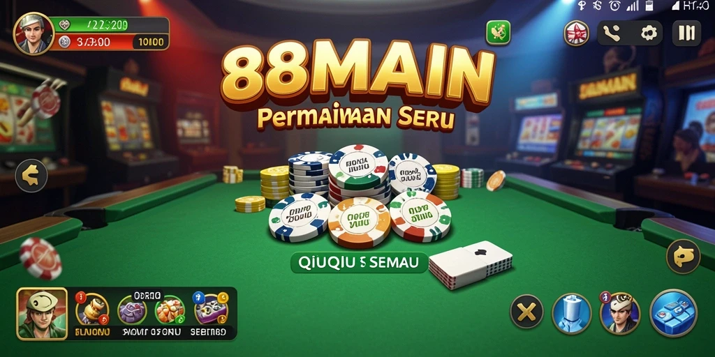Tampilan gameplay seru dalam permainan QiuQiu 88MAIN.