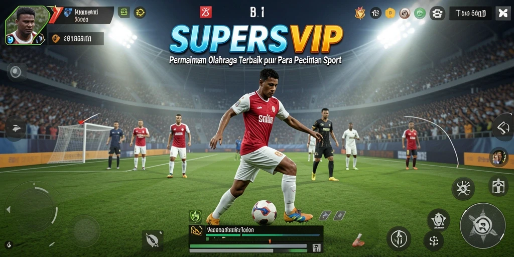 Tampilan gameplay intens di SUPERSVIP dengan aksi olahraga yang seru.